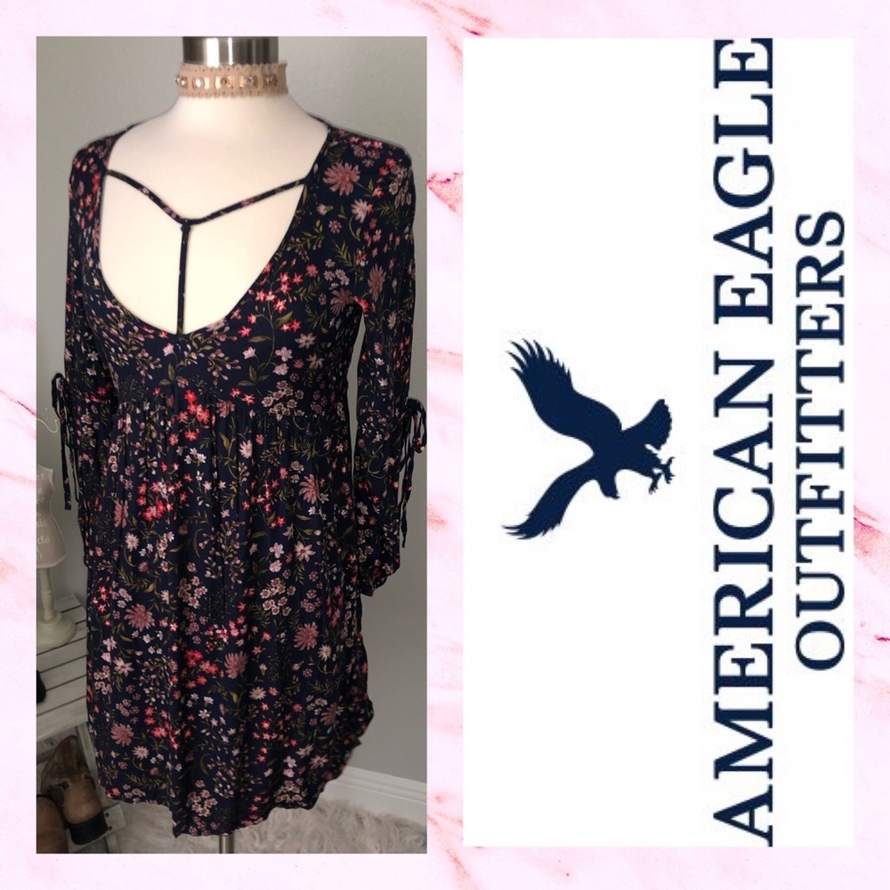 💖SALE💖American Eagle Printed Split Sleeve Dress